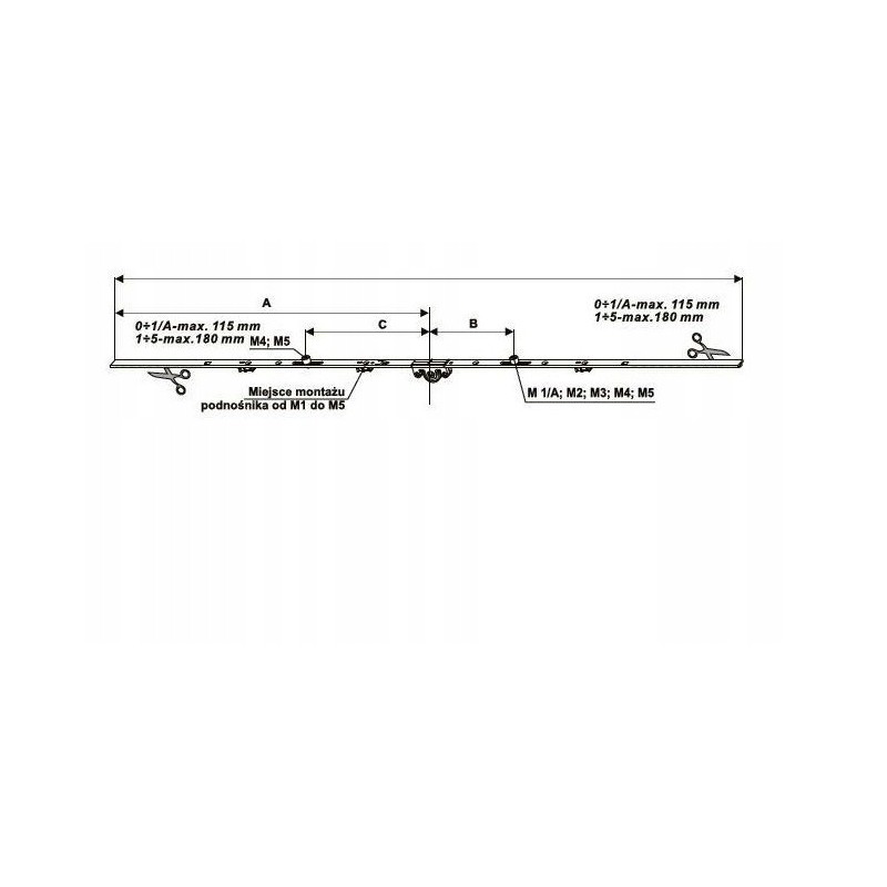 ZASUWNICA FEWB M5 ROMB DO OKNA ZAKRES 20302400