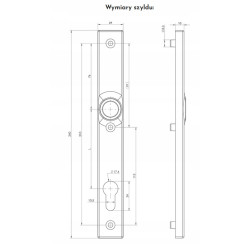 WALA Klamka do drzwi PCV Alu na długim szyldzie L92 H2S2 powłoka inox