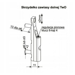ZAWIAS DOLNY 016024 DO OKNA ROMB