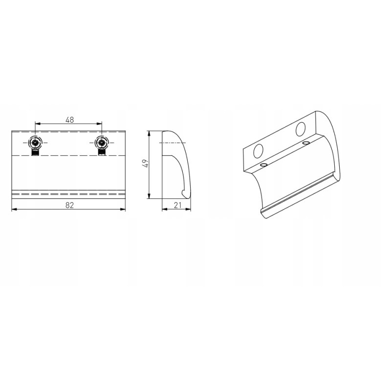 UCHWYT pochwyt palacza ALUMINIOWY DELUXE RAL8019 BRĄZOWY