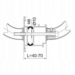 Pochwyt uchwyt WALA M2 SREBRNY 9006  antaba drzwiowa do drzwi 300mm