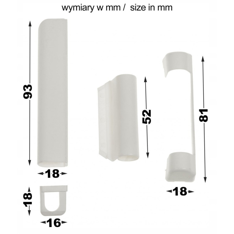 Osłonki Maco na zawiasy okien PCV antracyt szare RAL7016