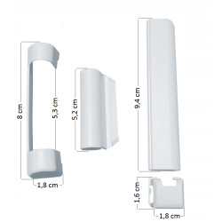 OSŁONKI NA ZAWIASY MACO do okna drzwi PLASTIKOWYCH białe