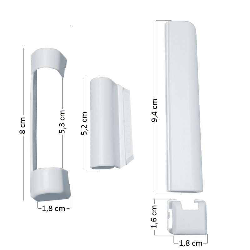 OSŁONKI NA ZAWIASY MACO do okna drzwi PLASTIKOWYCH białe