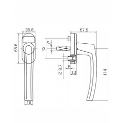 ROTO Klamka okienna RotoLine standard 90 T35 mosiądz połysk R032