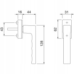 G5 Klamka okienna Hoppe srebrny 10717646