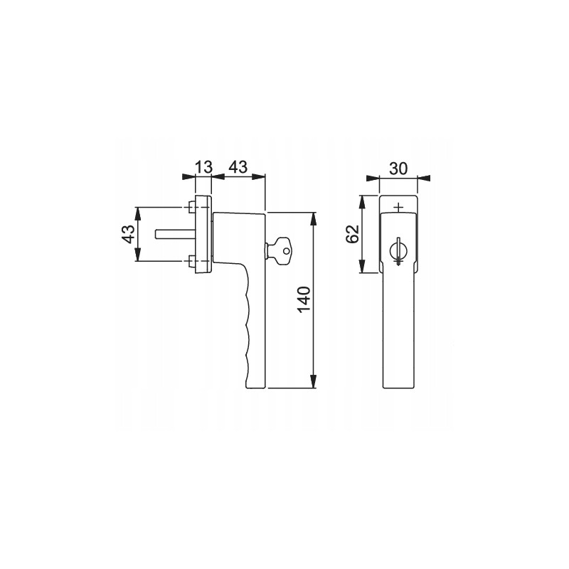 HOPPE Klamka okienna TOULON  z zamkiem 7x32 aluminium biała RAL 9016