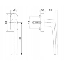 Klamka okienna 1009 F4 T35